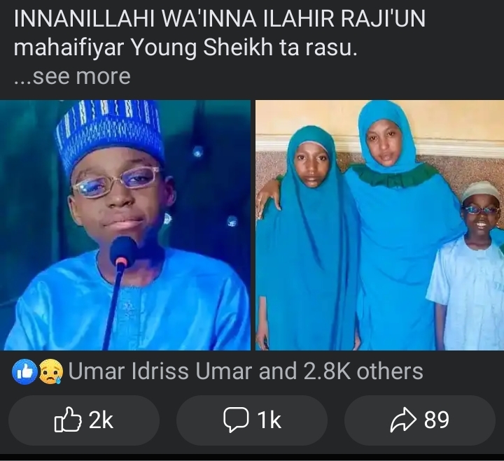 INNÀ LILLAHÍ WA'INNÁ ILAIHÍ RAJI’ÙN: Young Shêikh Yayi Babban Rashi » Alfijir